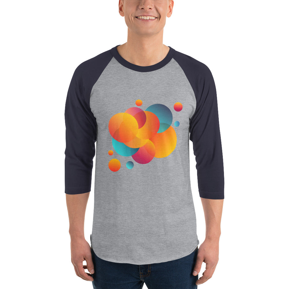 3/4 sleeve raglan shirt - Heather Grey/Navy / M - VITALS Demo Store -