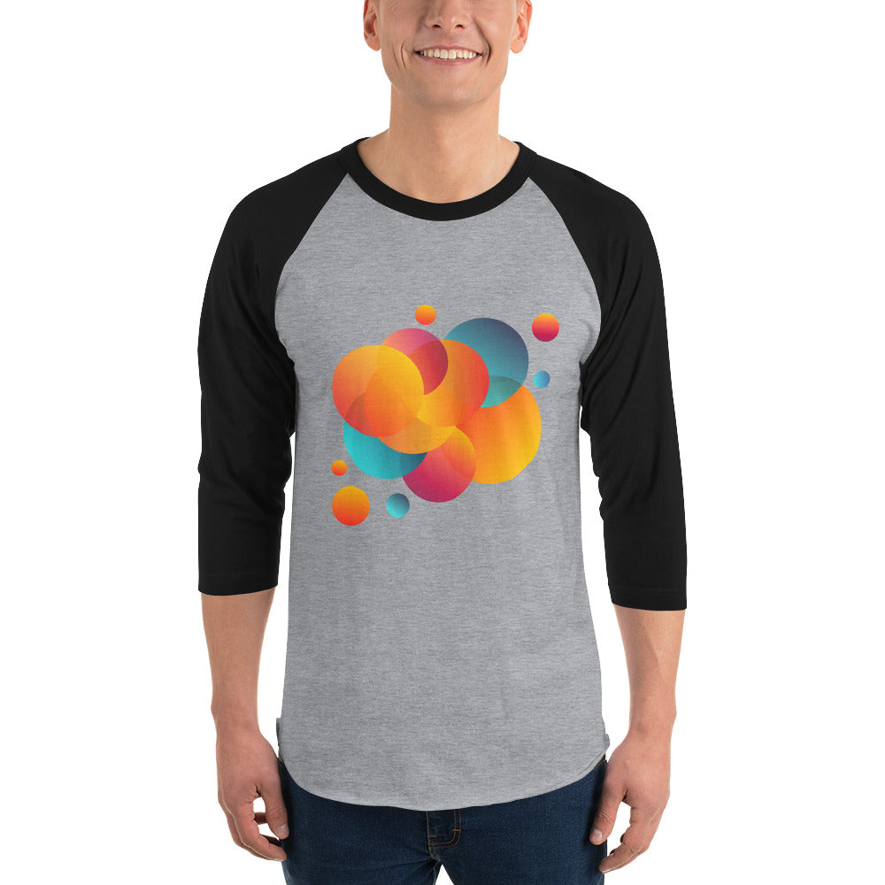 3/4 sleeve raglan shirt - Heather Grey/Black / XL - VITALS Demo Store -