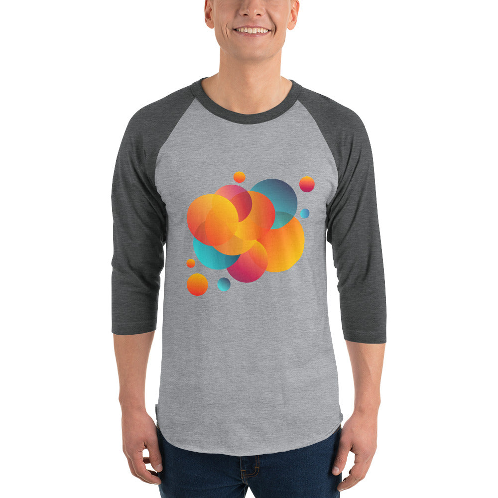 3/4 sleeve raglan shirt - Heather Grey/Heather Charcoal / XS - VITALS Demo Store -